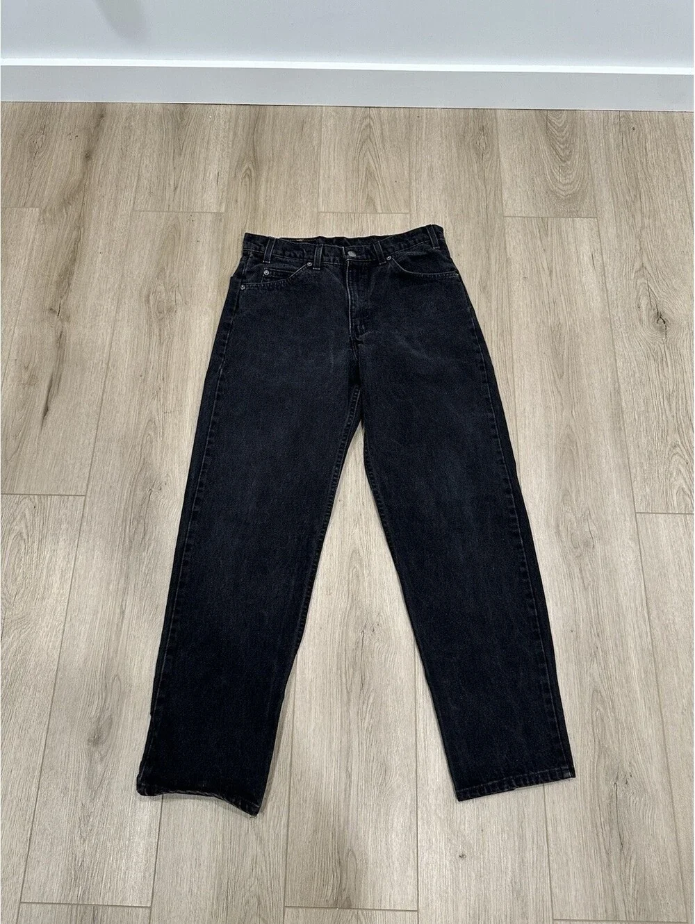 Levis 550 Orange Tab Jeans Mens 32x31 Black Relaxed Fit USA Made Denim